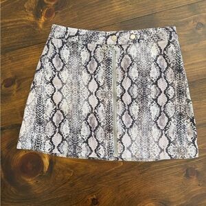 Altar'd State Snake-Print Zip Front Mini Skirt - Black & Gray
